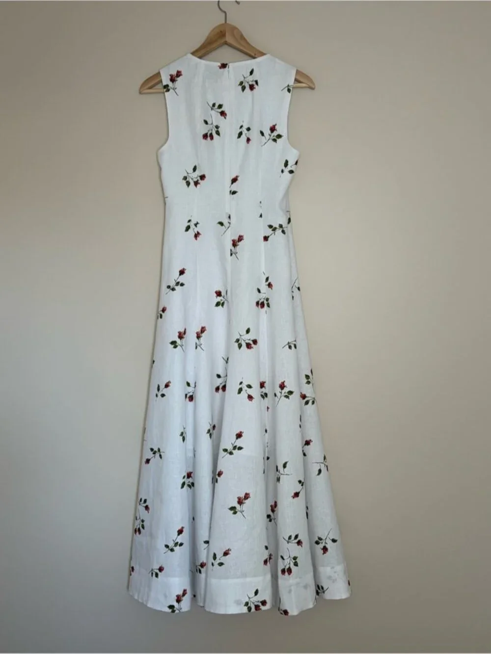 NEW Reformation Cecilia Linen Maxi Dress Floating Rose White Floral | US 2 UK 6 - Picture 8 of 15